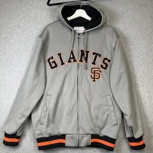 MLB Merchandise Men's Large Gray San Francisco Giants Baseball Full Zip Jacket